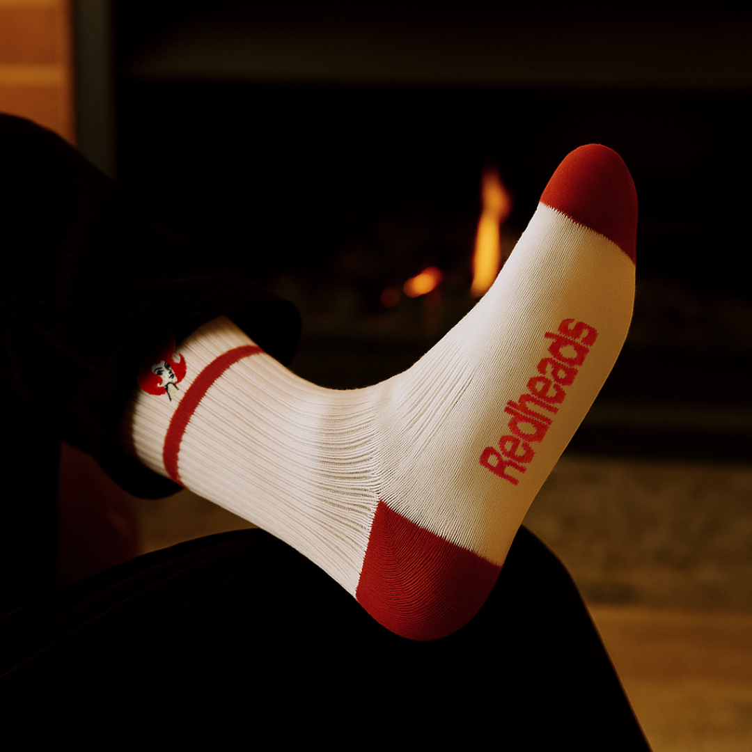 Redheads® Crew Socks White
